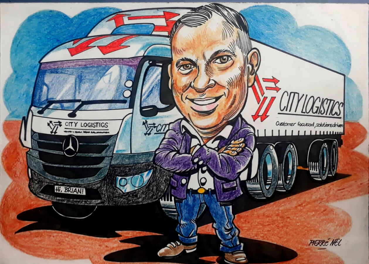 City Logistics Truck with Person